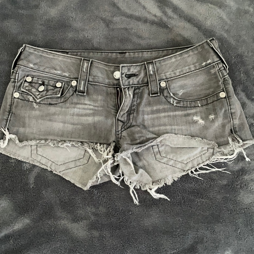 True Religion grey booty shorts